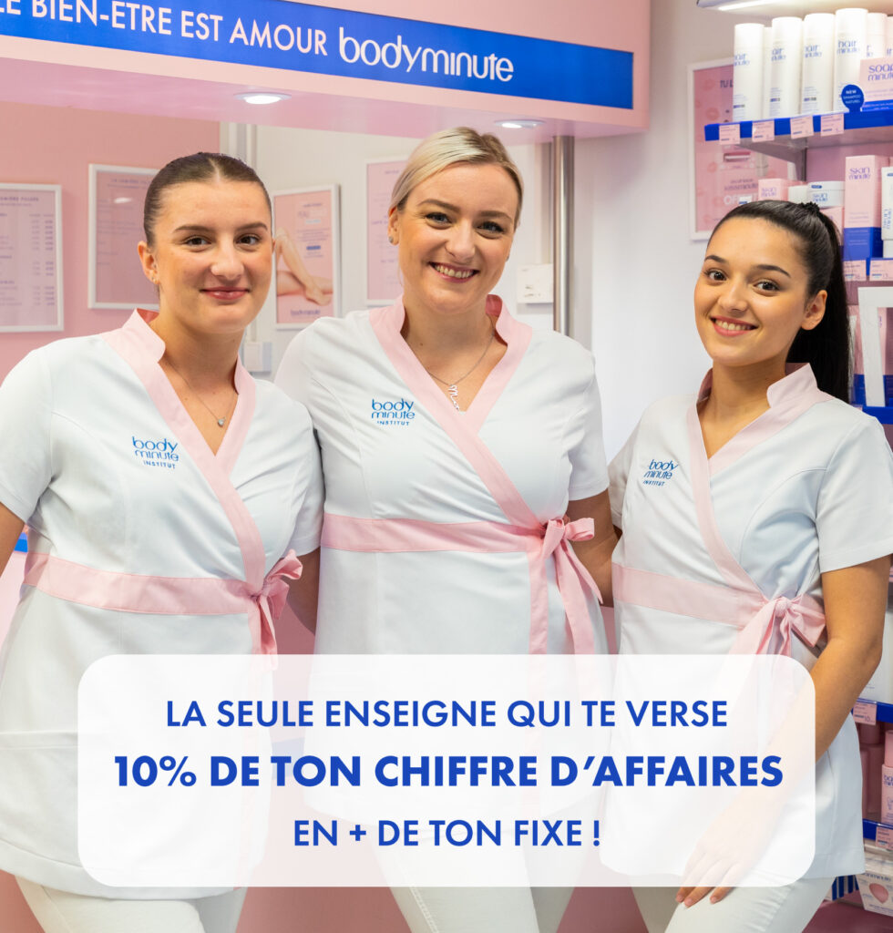 Esthéticiennes dans institut de beauté Bodyminute publicité franchisées